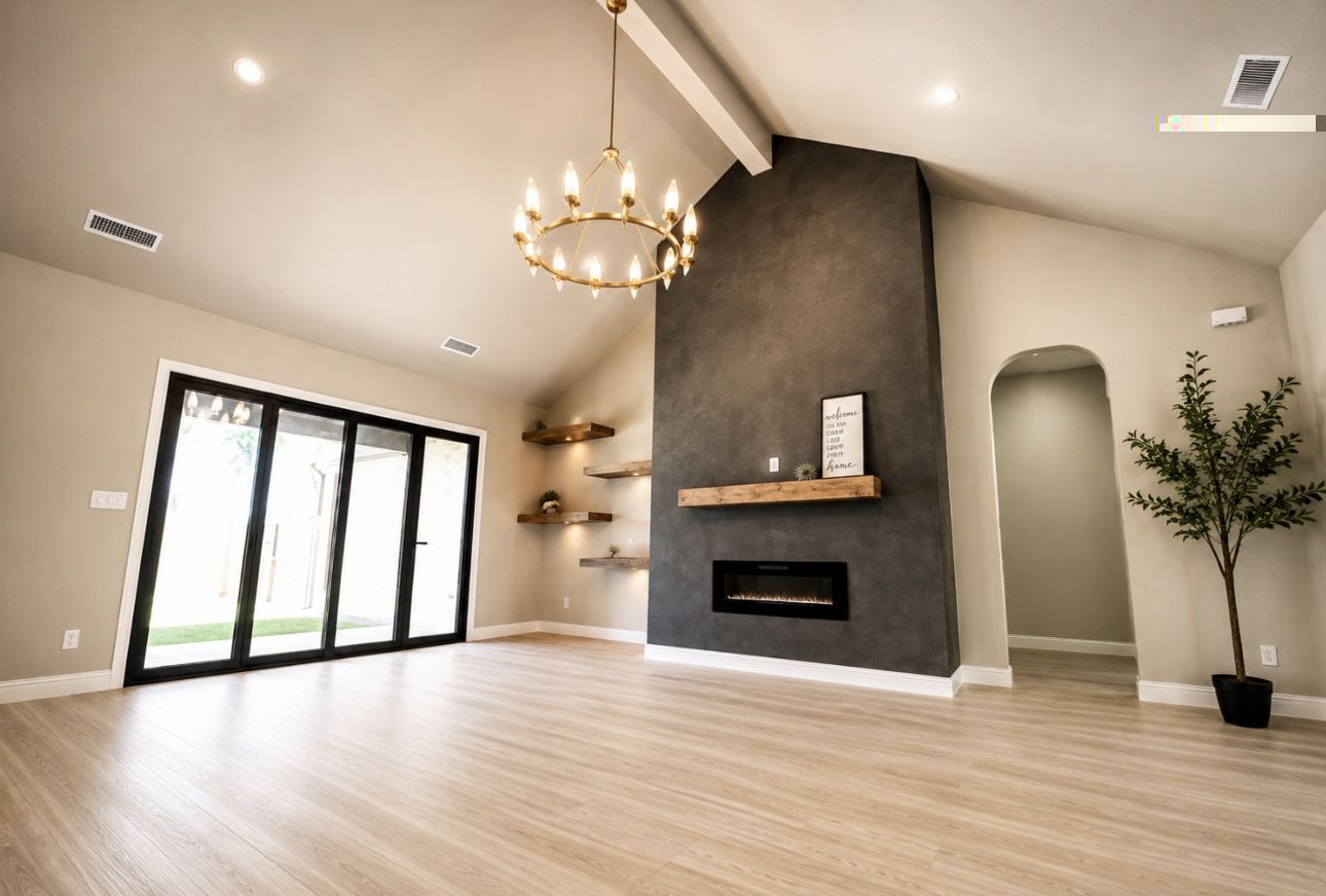 Living room fireplace