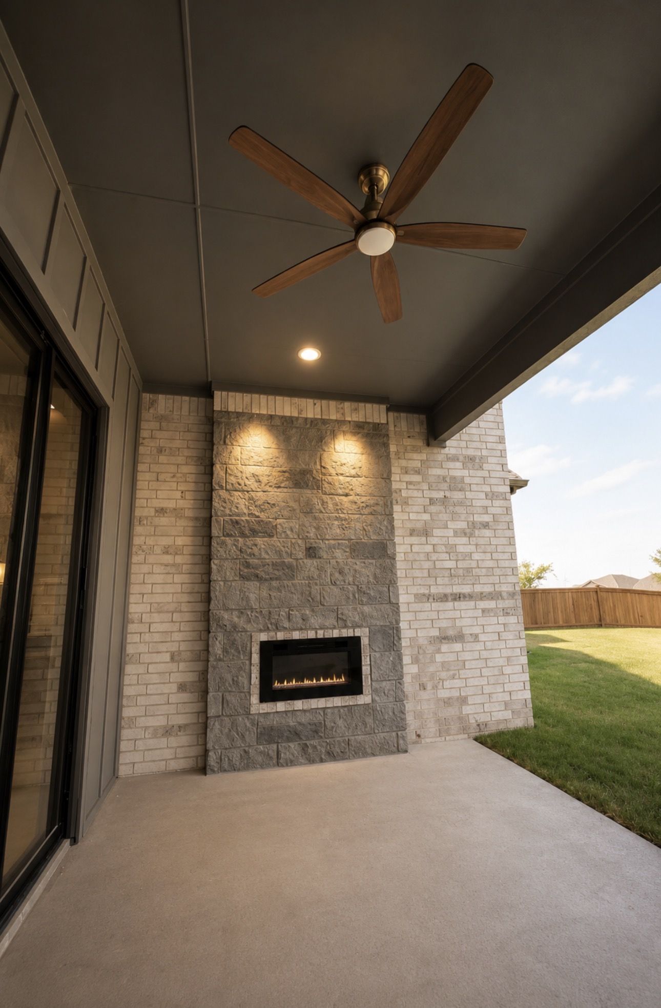 Outdoor fireplace patio
